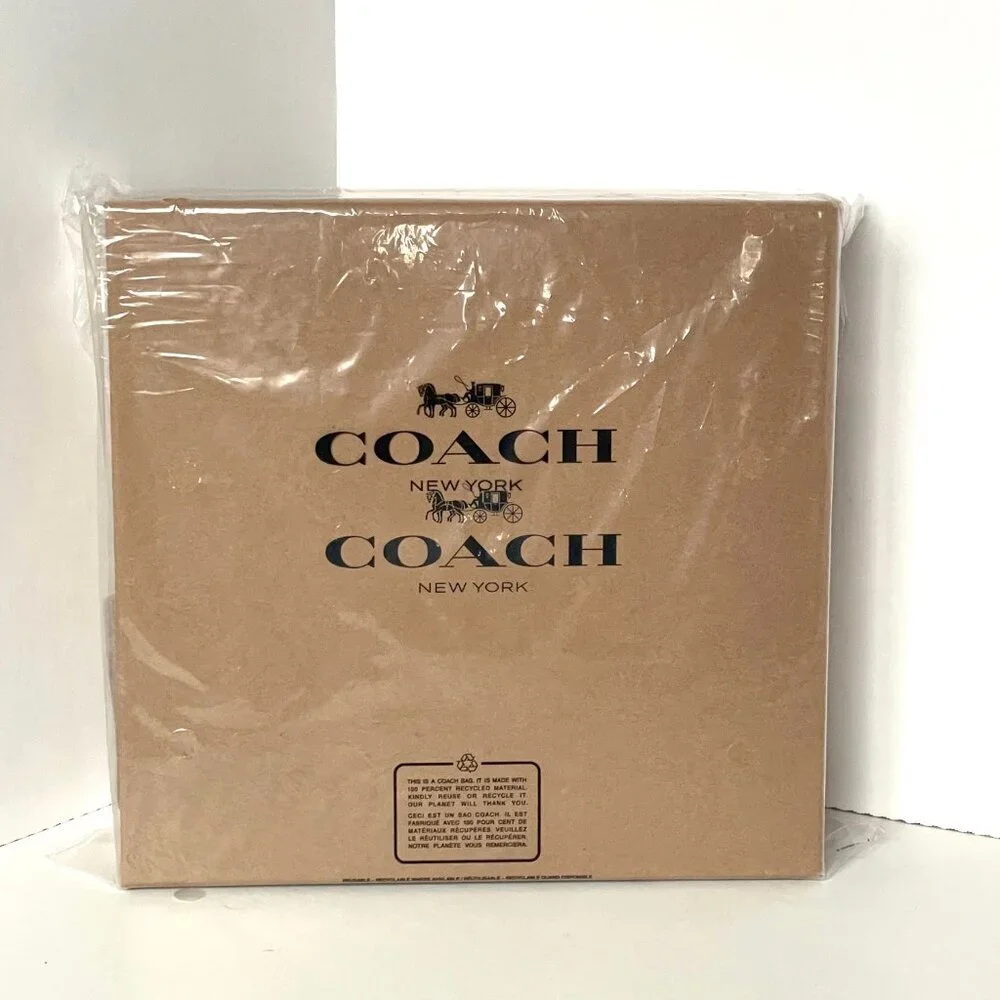 Coach CCP98 Boxed Notebook & Pencil Case Black Signature Canvas Penguin Leather